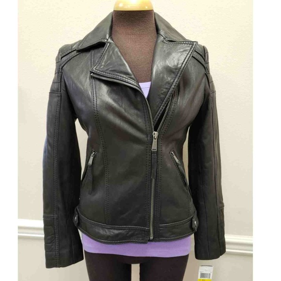 Michael Kors Jackets & Blazers - Micheal Kors Leather Zip Up Jacket w/ Side Pockets